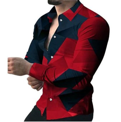 Printed Casual Long Sleeve Shirt For Men Ooho