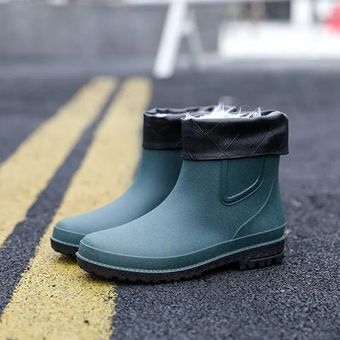 Short Tube Water Shoes Men Rain Boots Autumn And Winter Ooho 