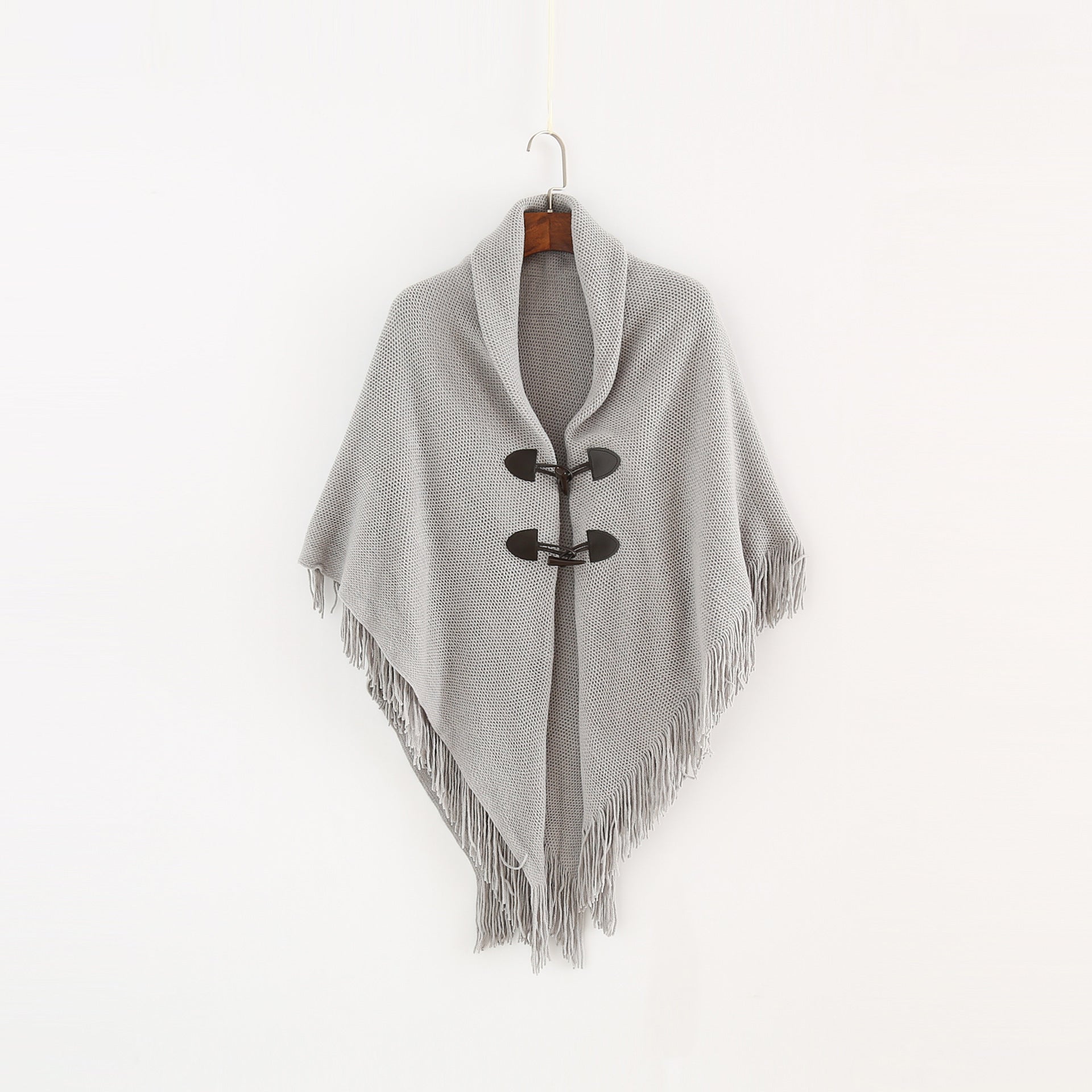 Winter Women's Loose Knitted Kimono Cardigan – Sleeveless Hooded Poncho Shawl Sweater Ooho