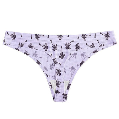 Printed Breathable One Piece Low Waist Thong Women Ooho