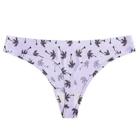 Printed Breathable One Piece Low Waist Thong Women Ooho