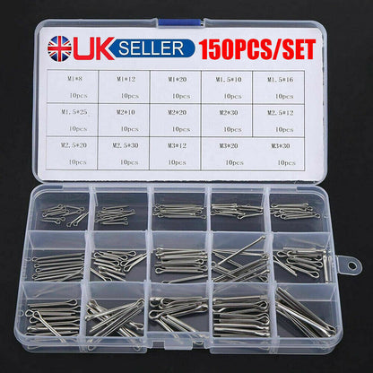 UK 150Pcs Split-Pins   Split Cotter Pins Stainless Steel A2 Marine Grade   304