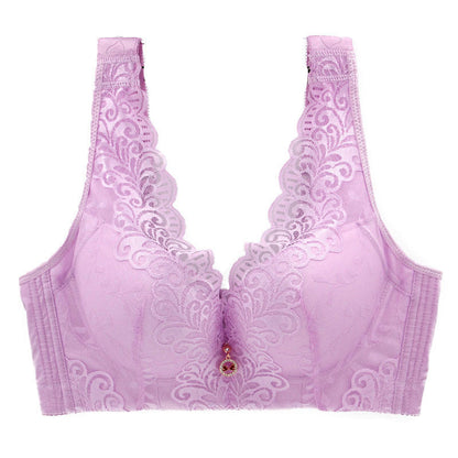 Oversized Bra Centerless Underwire Bra Wide Strap Adjuster Thin Large Cup Bra Ooho