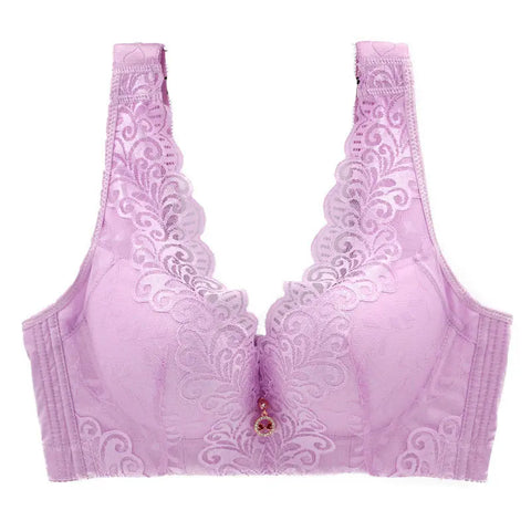 Oversized Bra Centerless Underwire Bra Wide Strap Adjuster Thin Large Cup Bra Ooho