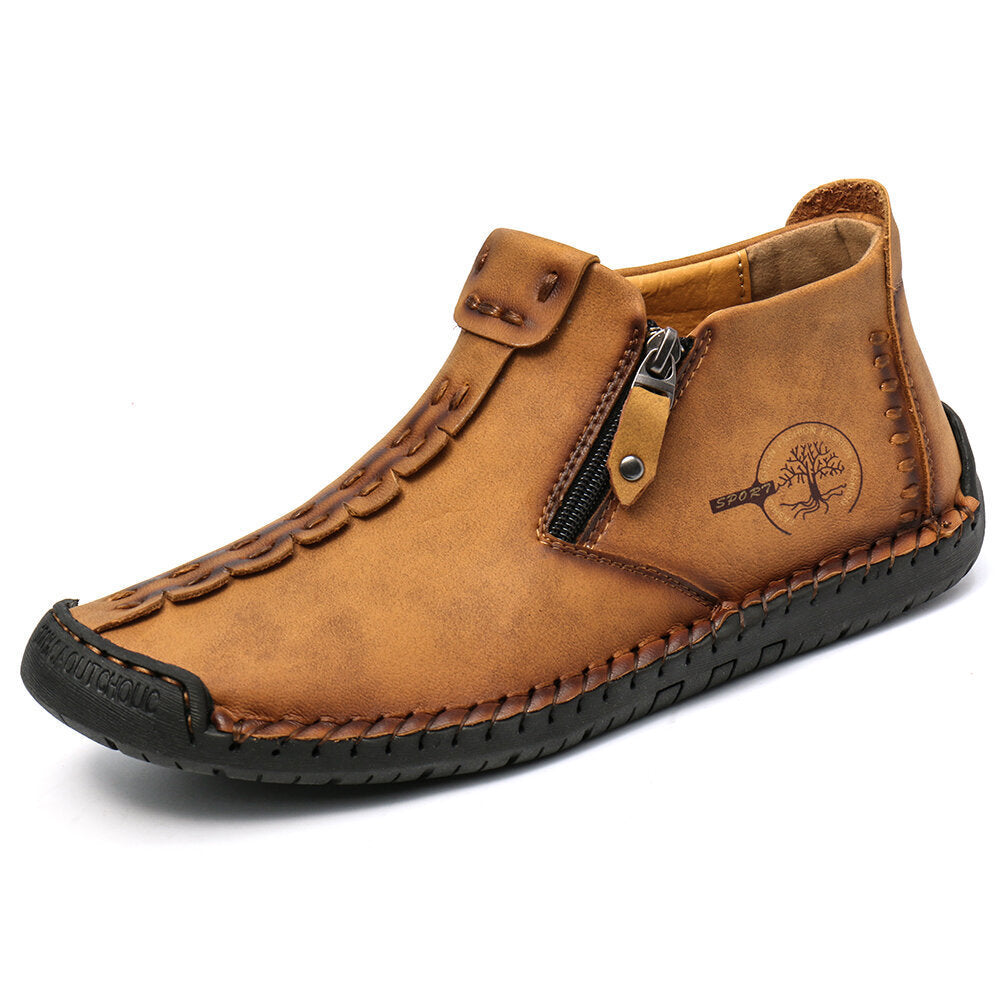 Men Ankle Boots Zipper Outdoor Hiking Shoes Ooho