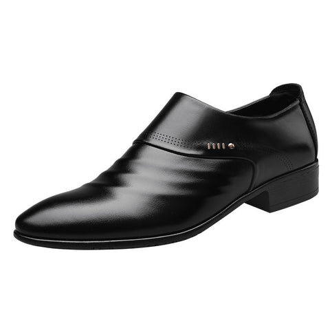 Casual pointed toe shoes men leather shoes men Ooho