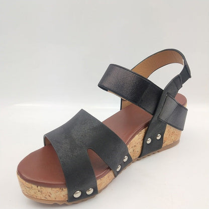 Wedge heel Roman women's high heel sandals Ooho