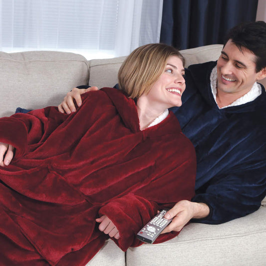 Men And Women Couples Paragraph Fleece Loungewear Robe Ooho