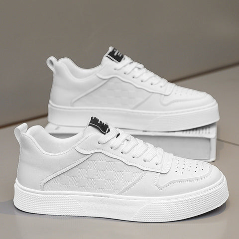 Casual Lace-up Sneakers Men Fashion Breathable Plaid Flats Shoes Ooho