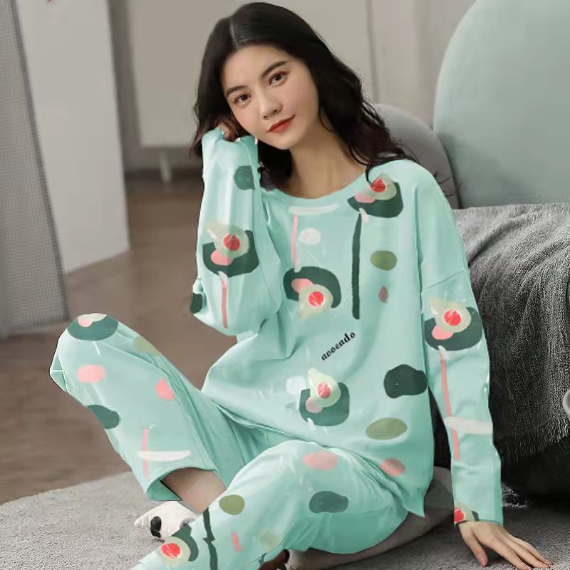 Pajamas Set Women Cute Cartoon Print Sleepwear 2 Piece Lounge Sets Ooho