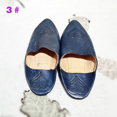 Leather Pointed Toe Mules Slippers Home Shoes Prayer Ooho