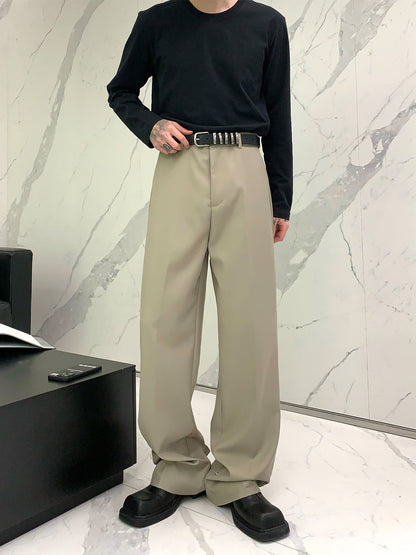 Button Design Feeling Straight Casual Suit Trousers For Men Ooho