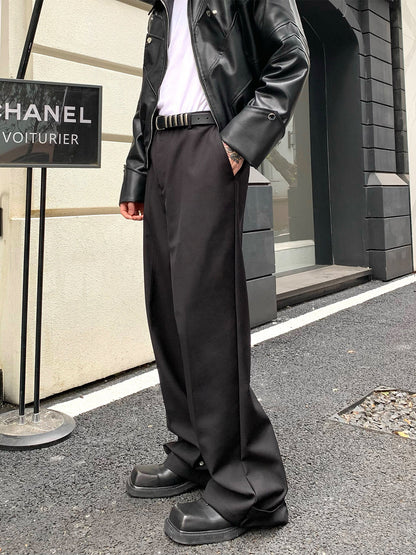 Button Design Feeling Straight Casual Suit Trousers For Men Ooho