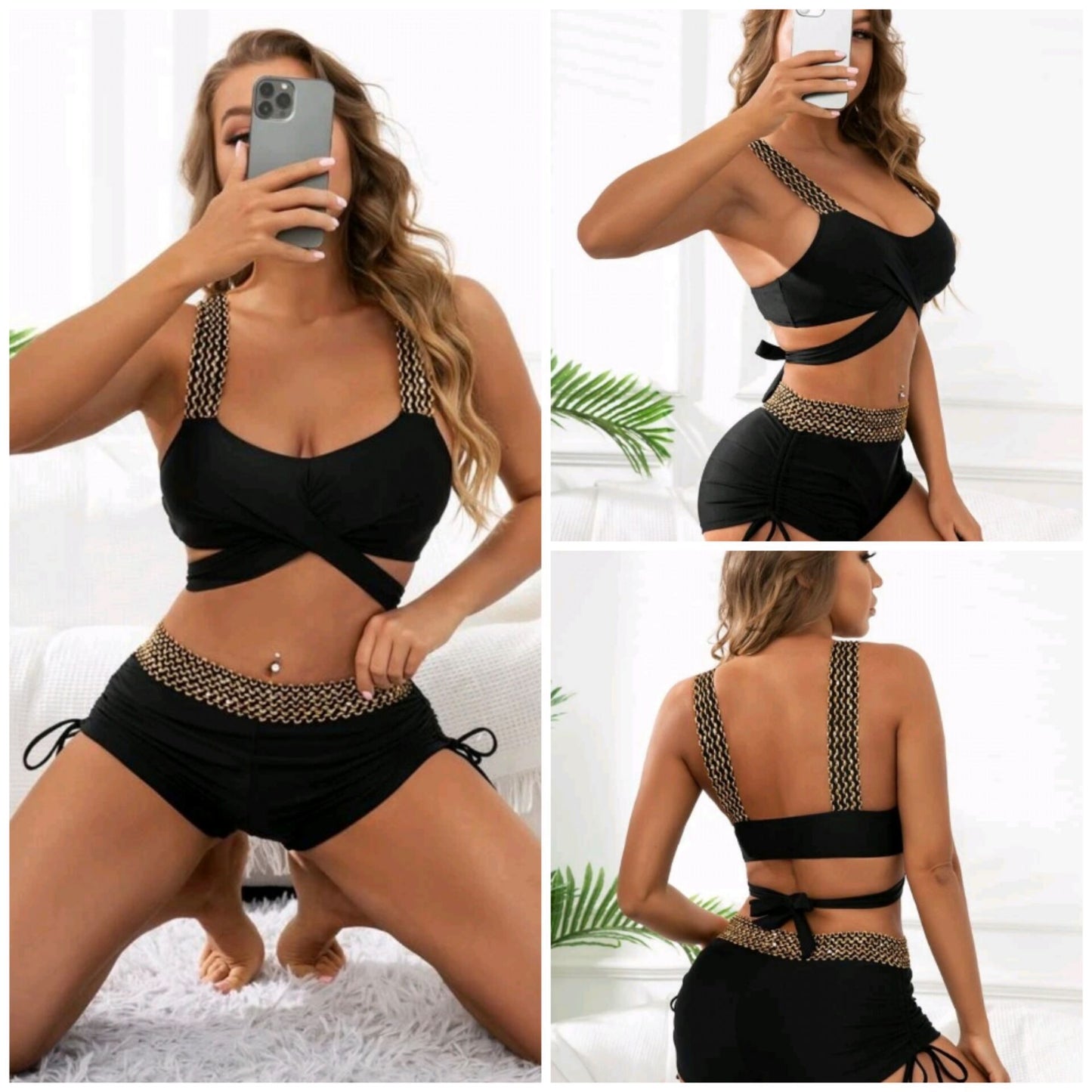 Solid Color High Waist Bikini For Women Ooho
