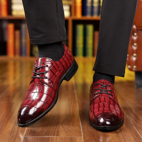 Men's Formal Casual Breathable Pointed Leather Shoes Ooho 