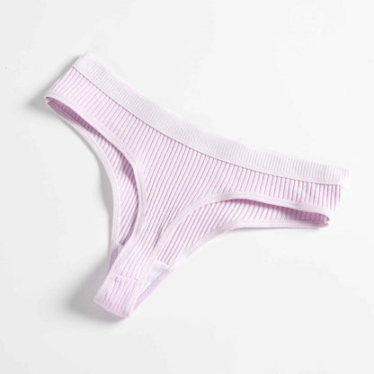 New Female Cotton Panties Low Thong Ooho