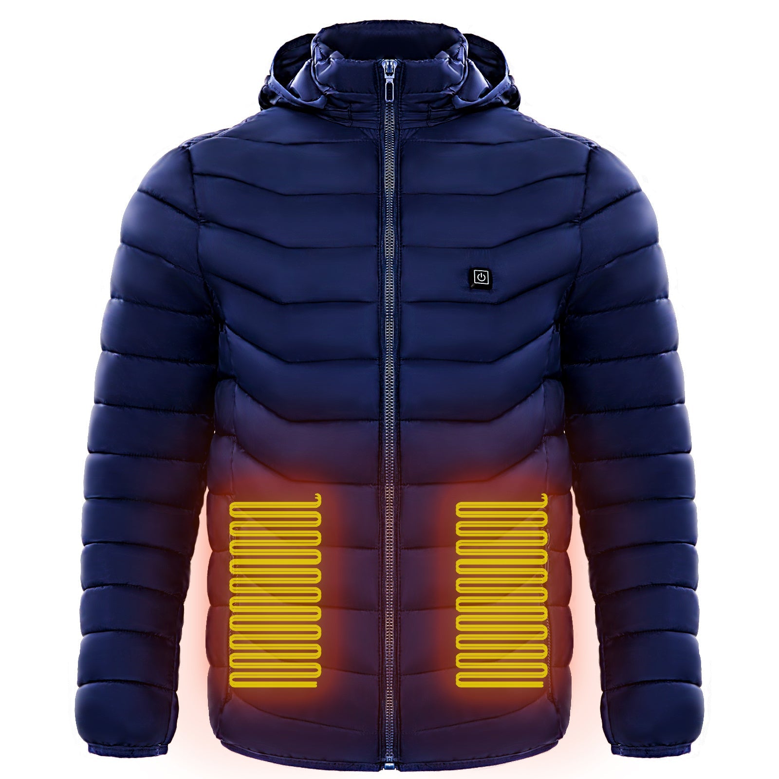 Men Heated Puffer Jacket Electric Heating Coat Insulated Hood Windbreaker Ooho