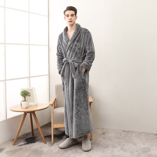 Winter Women Night Gown Couple Robe Men Bathrobe Ooho