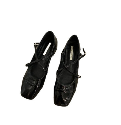 Red Cross Buckle Mary Jane Shoes Women Ooho