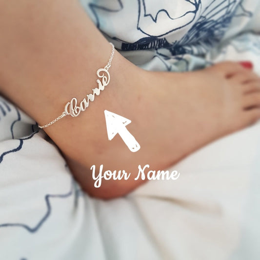 Summer Personalized Custom Name Anklets For Women Stainless Steel Cable Chain Gold Colour Sandy Beach Exquisite Jewelry Present Ooho