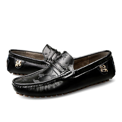 Plus Size Driving Shoes Authentic Leather Loafers Men Ooho