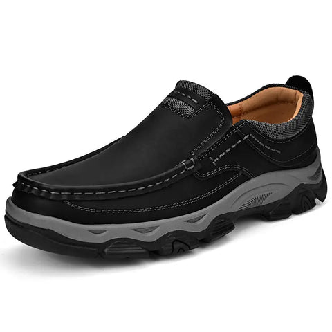 Male PU Plus Size Leather Shoes Outdoor Hiking Shoes Ooho 