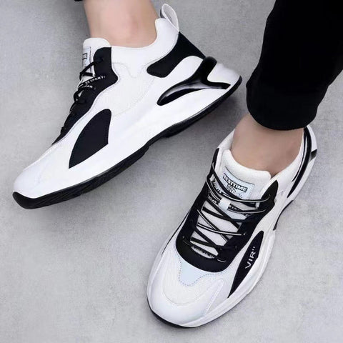 Fashion Black White Sneakers Casual Outdoor Lightweight Breathable Sports Shoes For Men Ooho