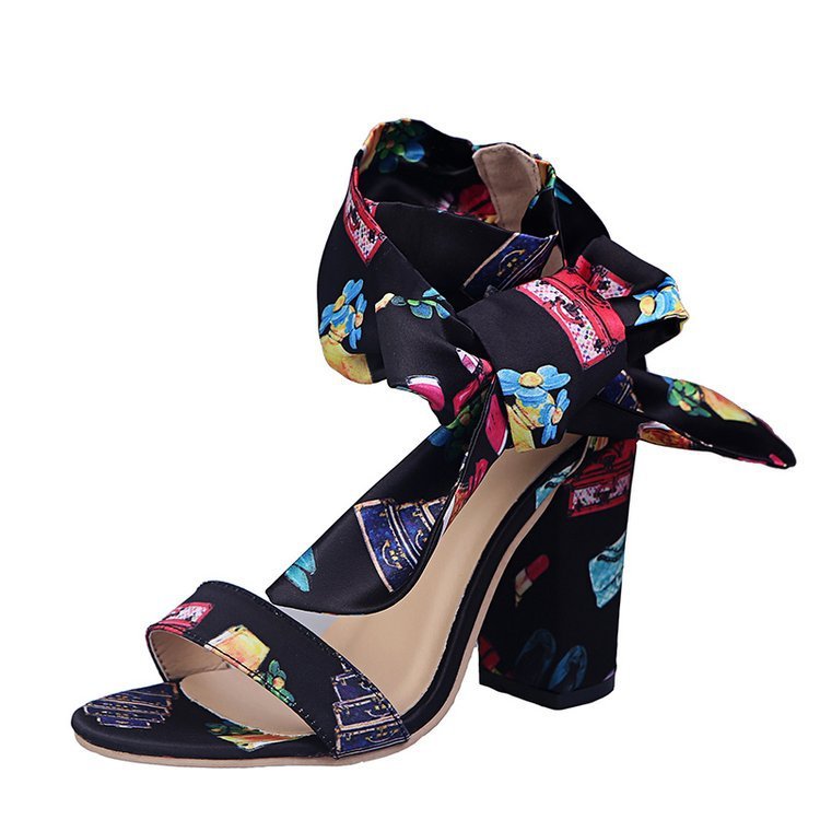 Print exchange strappy sandals Ooho