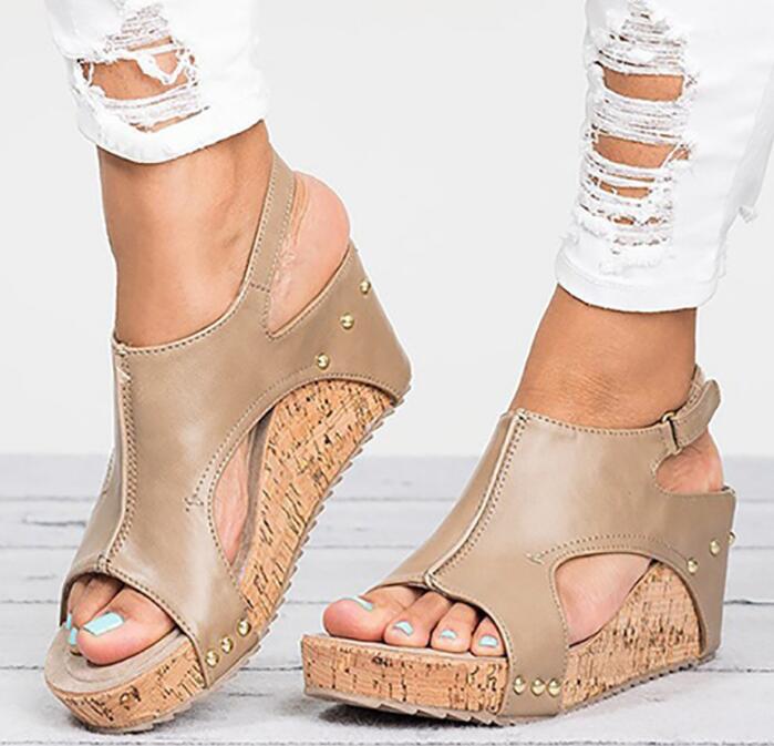 Fashion Women Platform Sandals Peep Toe Spartan Sandals Women Summer Wedges High Heel Shoes Ooho