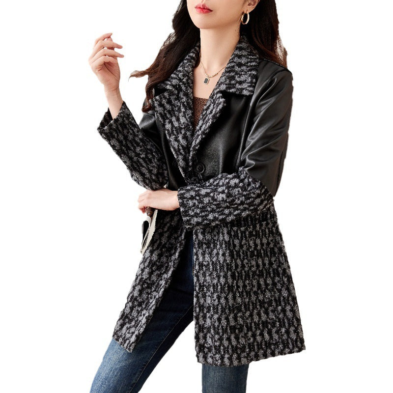 Haining Leather Coat for Women – Premium Stylish Outerwear, Trendy Leather Jacket Ooho