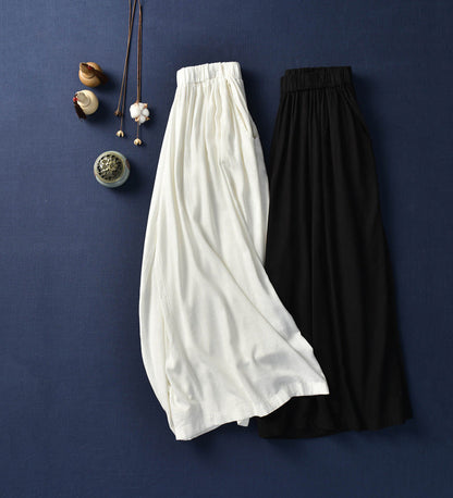 Women’s Linen Stone Washed Slim Fit Travel Culottes | Yoga Lounge Pants Ooho