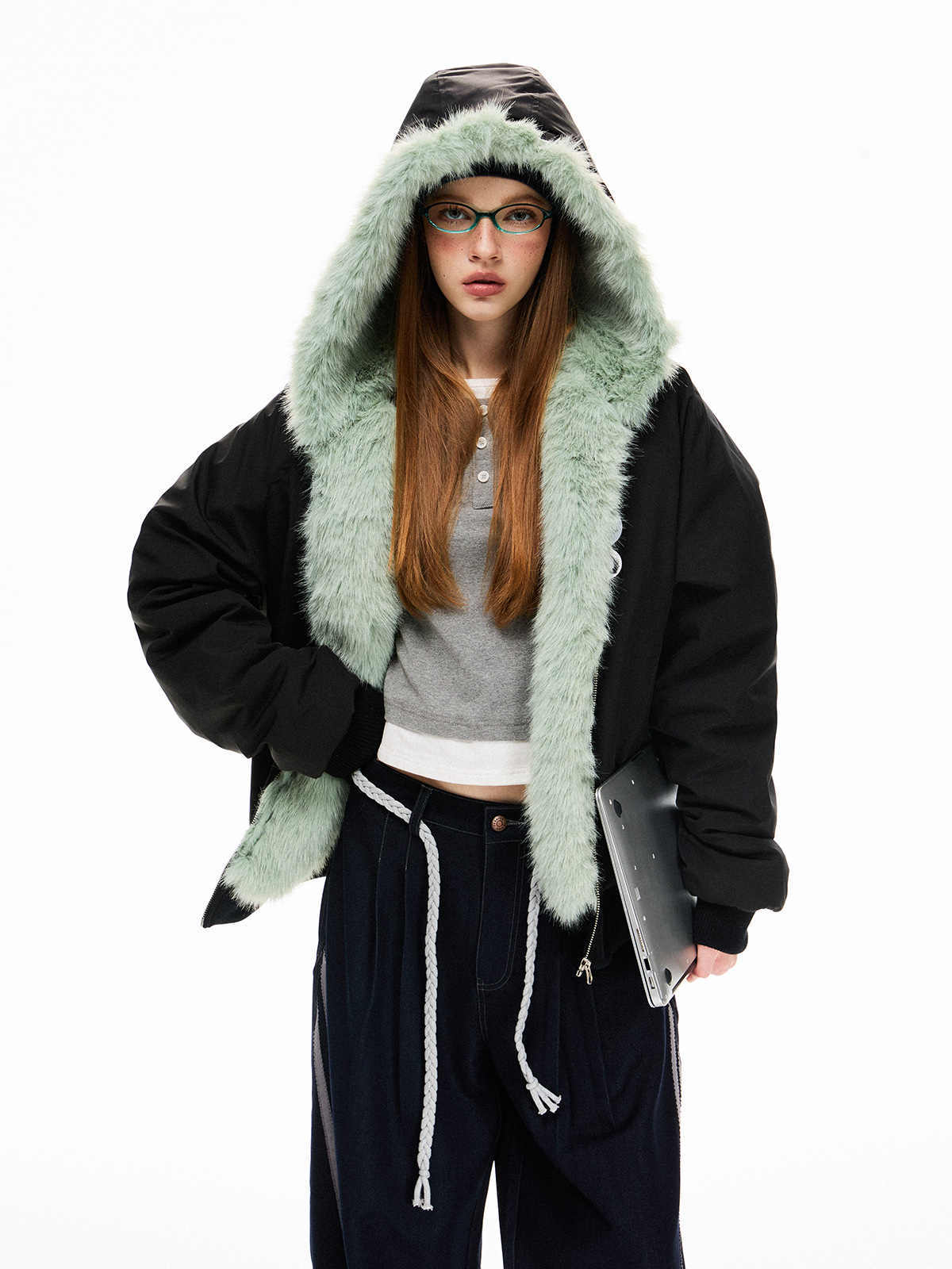 Women's Loose Fleece-Lined Cotton Parka – Warm Winter Top Coat Jacket Ooho