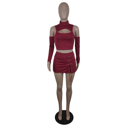 Women’s Eyelet Tie Skirt and Shorts Set | Trendy Two-Piece Summer Outfit for Ladies Ooho