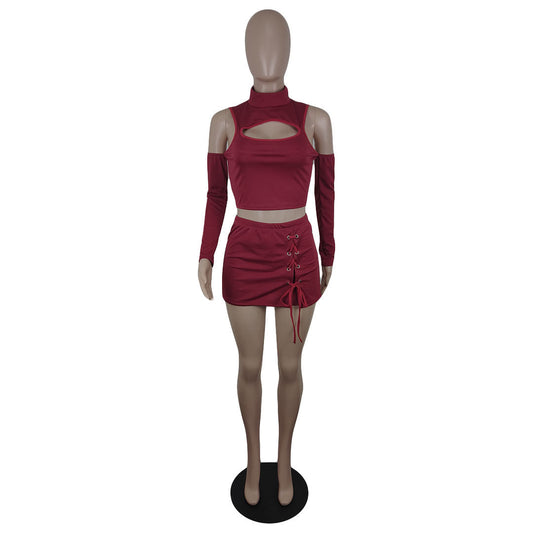 Women’s Eyelet Tie Skirt and Shorts Set | Trendy Two-Piece Summer Outfit for Ladies Ooho