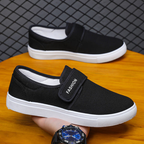 Canvas Flat Shoes Men Velcro Casual Sneakers Ooho