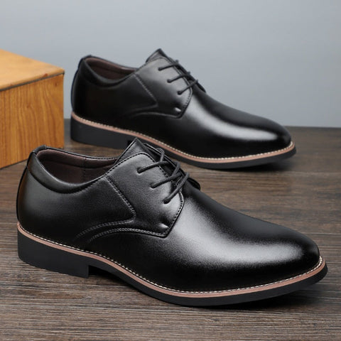 Plus Size Business Formal Wear Black Leather Shoes For Men Ooho