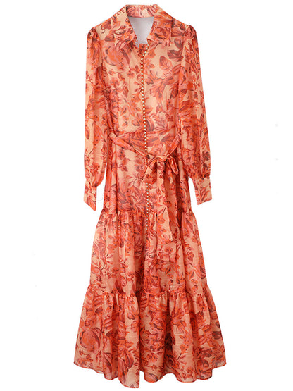 French Long Sleeve Shirt Dress for Women | Elegant Button-Up Midi Dress Ooho