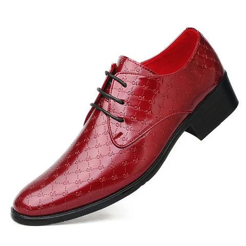 Men's PU Leather Pointed Formal High Heels Ooho 