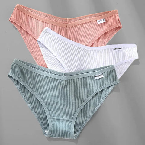 3PCS M-4XL Cotton Panties Female Underwear Sexy Women Briefs Ooho