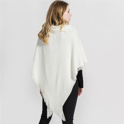 Winter Women's Loose Knitted Kimono Cardigan – Sleeveless Hooded Poncho Shawl Sweater Ooho