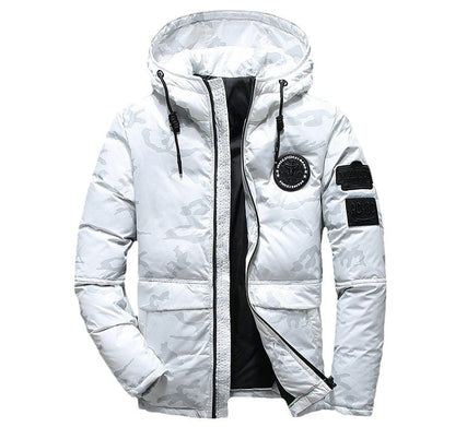 Camouflage Men's Winter Jacket Coat Hooded Casual Slim Down Parka Autumn Camo Windproof Warm Mens Overcoat Ooho