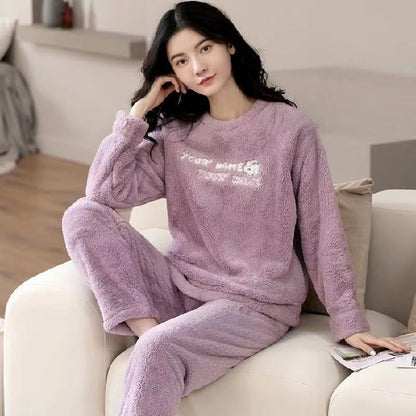 Flannel Women Pajamas Sets Sleepwear Home Ooho