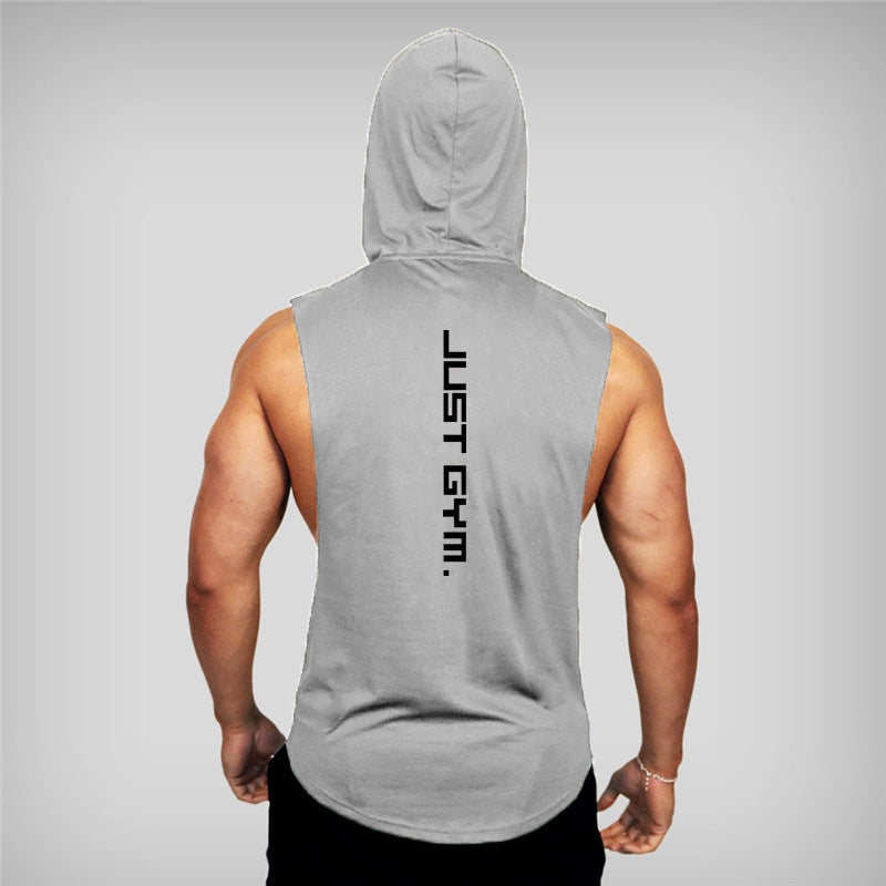 Fitness Vest Men Hooded Loose Clothes Ooho