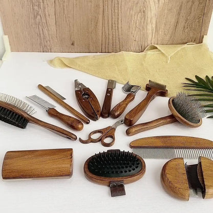Pet Comb Solid Wood Antique Hair Removing Products Ooho