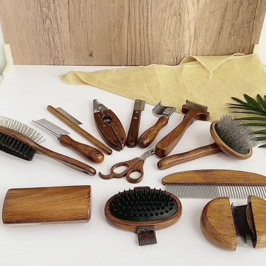 Pet Comb Solid Wood Antique Hair Removing Products Ooho