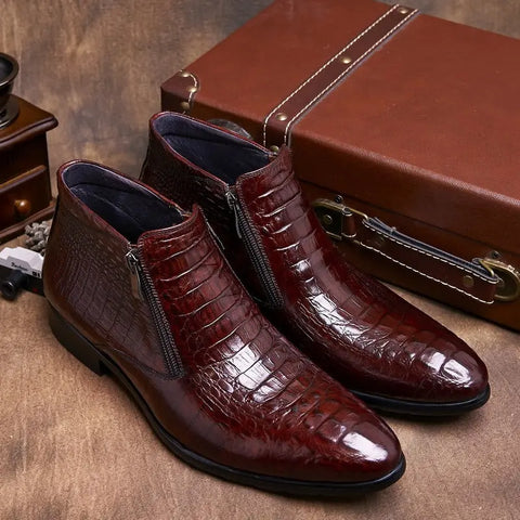 Trendy High-top Formal Business Leather Boots Ooho 