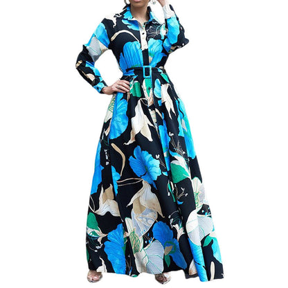 Women's Fashionable Printed Midi Dress Ooho
