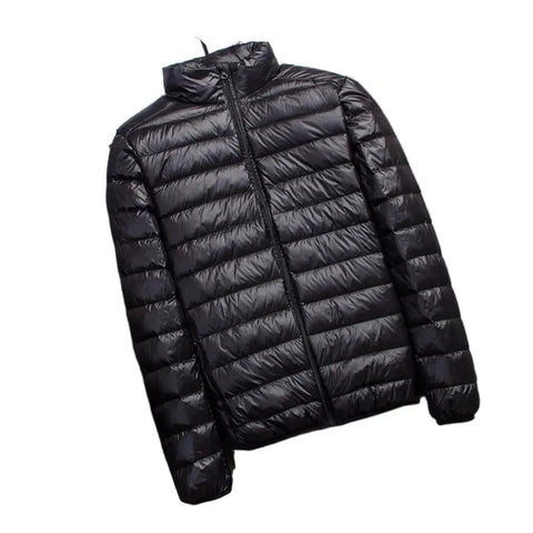 Men's Stand Collar Hooded Short Ultra-thin Down Jacket Ooho