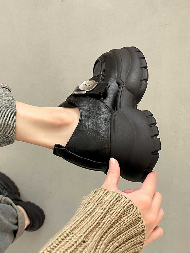 Retro Raise The Bottom Small Leather Shoes Female Loafers Ooho