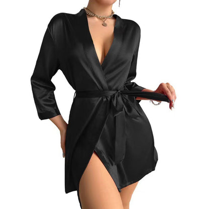 Fashion Personality New Solid Color Ladies' Robe Ooho